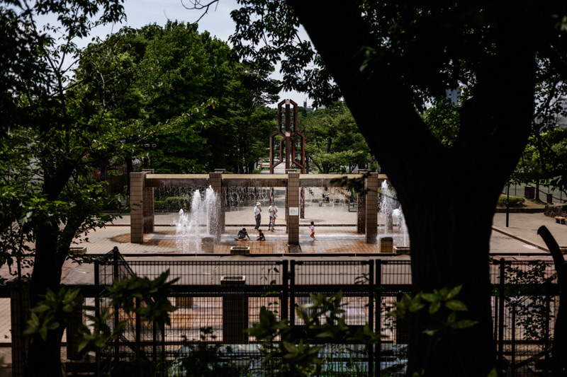 平和島公園の噴水エリア